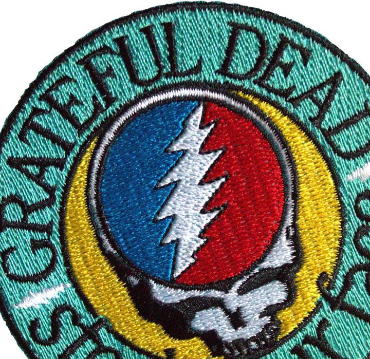 Actual product image Grateful Dead Steal Your Face Woven Emblem Iron On Patch