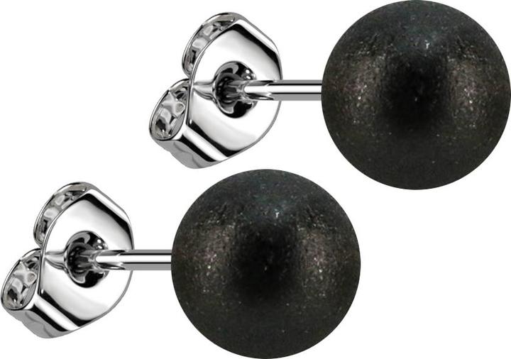 Immagine prodotto Star Piercing Orecchini con pallina nera maculata (senza ottone, Acciaio chirurgico 316L)