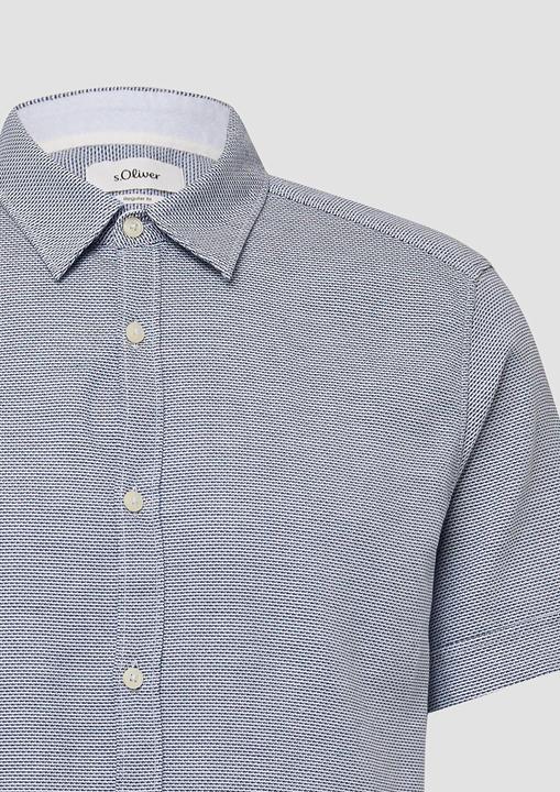Immagine prodotto S.Oliver Hemd Regular Fit: Strukturiertes Kurzarmhemd aus Baumwolle mit Kentkragen (M)