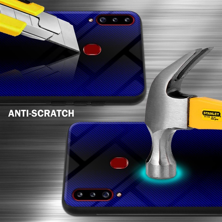 Productafbeelding Cadorabo TPU gestreepte glasplaat (Samsung Galaxy A20)