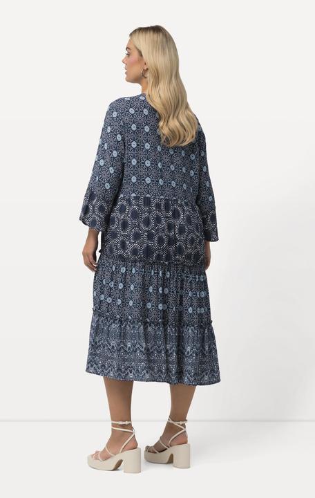 Produktbild Ulla Popken Stufenkleid, A-Linie, Tunika-Ausschnitt, 3/4-Arm (50, 52)