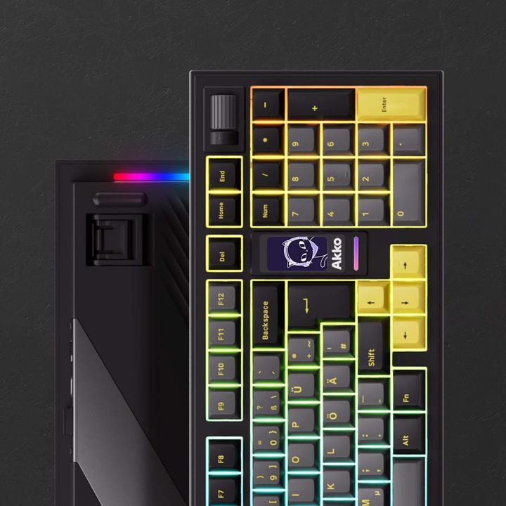 Produktbild Akko 5098B PlusBlack and Gold Gaming Tastatur mit Diplay - V3 Piano Pro (DE, Kabelgebunden, Kabellos)