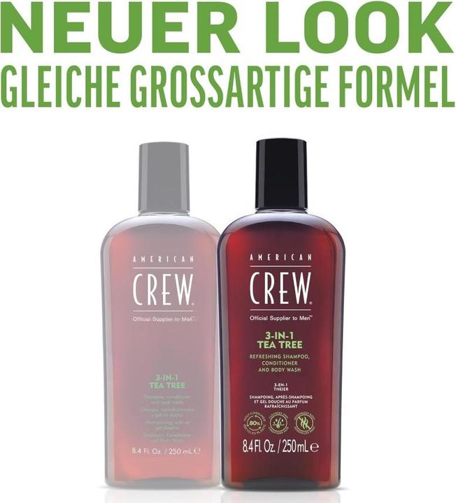Produktbild American Crew 3-IN-1 Tea Tree (1000 ml, Flüssiges Shampoo)