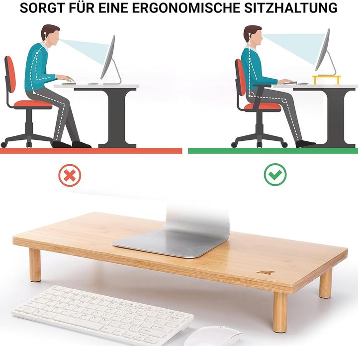My Fat Gorilla Ergonomischer Monitorstnder aus Bambus