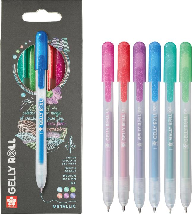 Immagine prodotto Sakura Roller Gelly Clicker (Blu, Lilla, Pink, Rosso, Verde, Verde smeraldo, 6x)