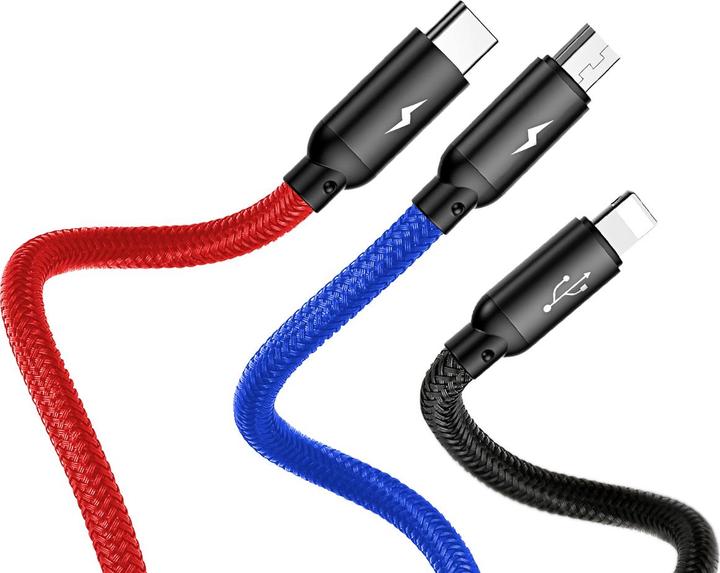 Image du produit Baseus Trois couleurs primaires 3 en 1 (0.30 m, USB 2.0)