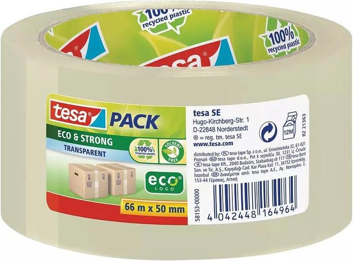 Actual product image tesa tesapack ECO & STRONG packaging tape - environmentally friendly packaging tape made from 100 % (50 mm)