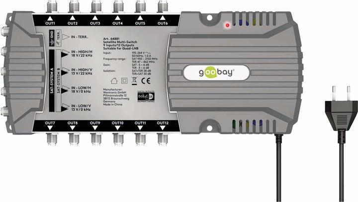 Produktbild Goobay Sat-Multischalter 9 Eingänge/12 Ausgänge (Multischalter)