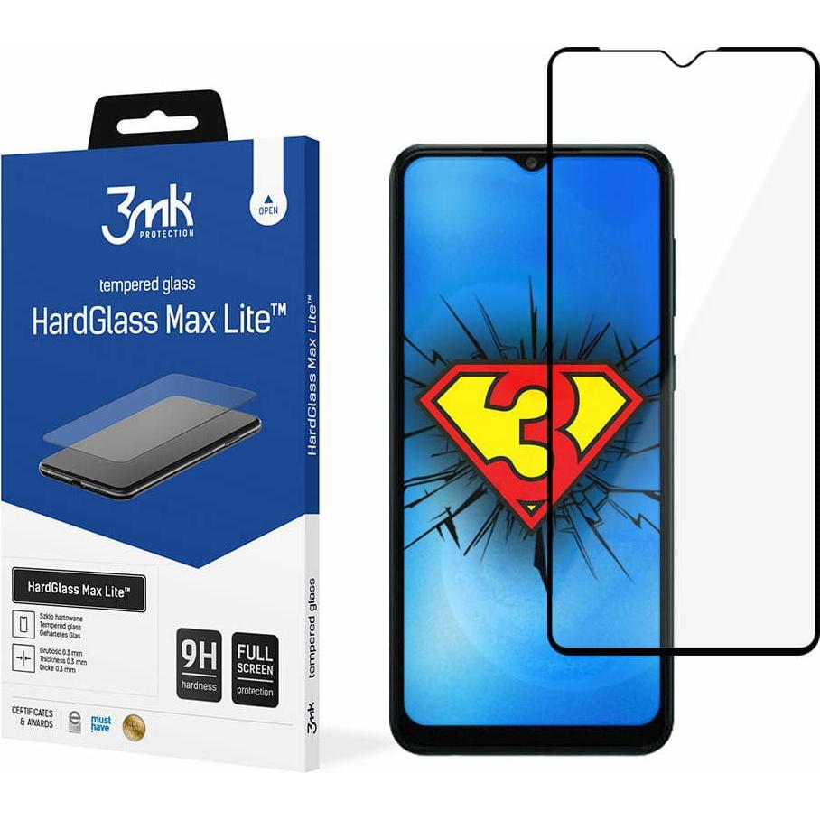 3MK Galaxy A04s HardGlass Max Lite (1 Stück, Samsung Galaxy A04S), Smartphone Schutzfolie, Schwarz
