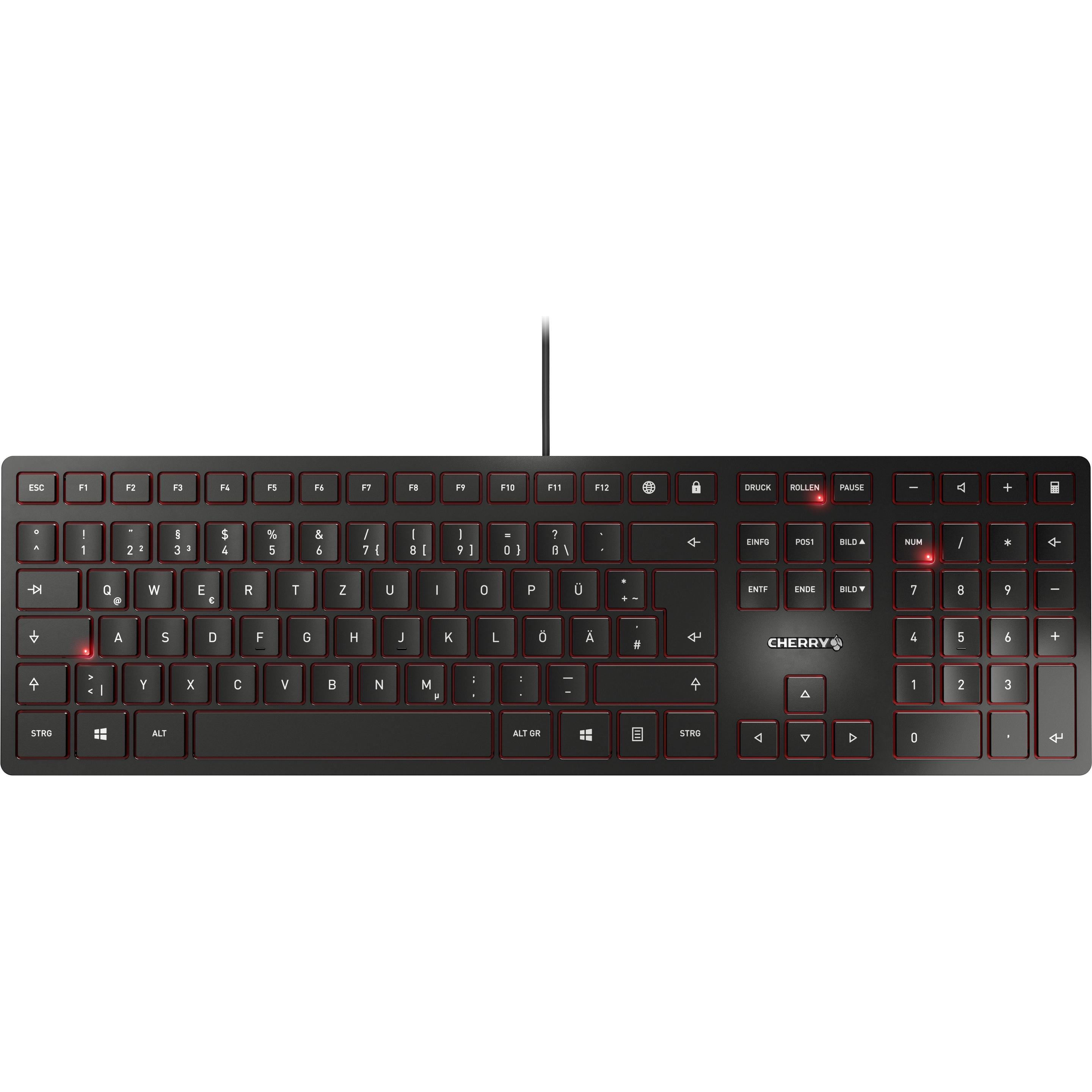CHERRY KC 6000 Slim (DE, Kabelgebunden), Tastatur, Schwarz