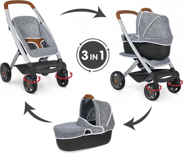 Smoby Quinny 3in1 Kinderwagen grau