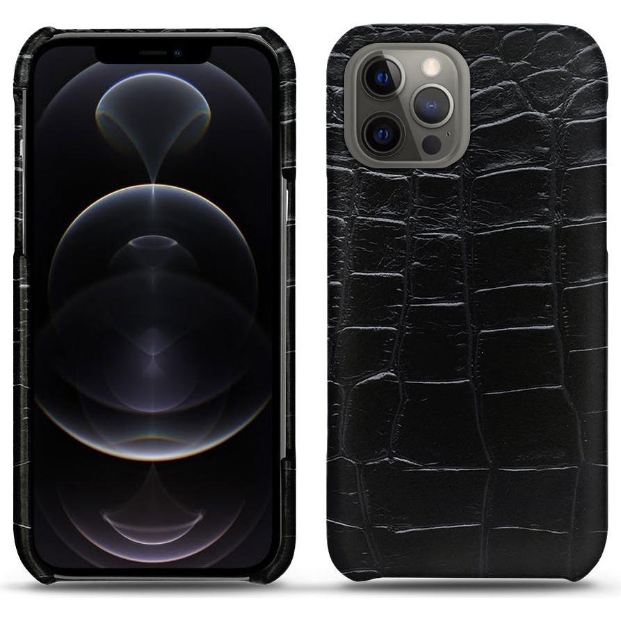 Noreve Lederschutzhülle (Apple iPhone 12 Pro), Smartphone Hülle, Schwarz