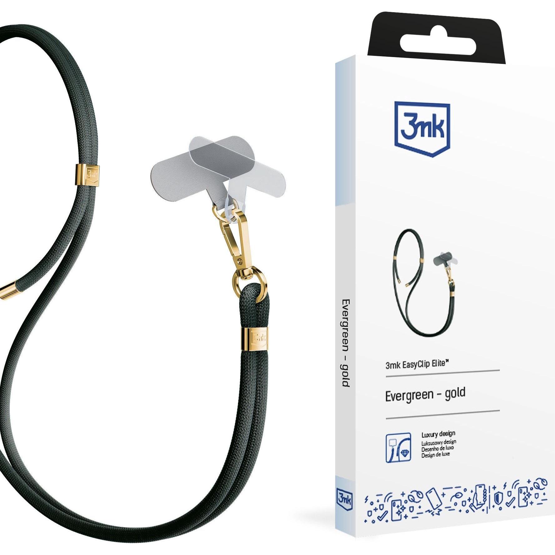Thumbnail - 3MK EasyClip Elite Evergreen (gold) smycz do telefonu, Handykette, Gold, Grün