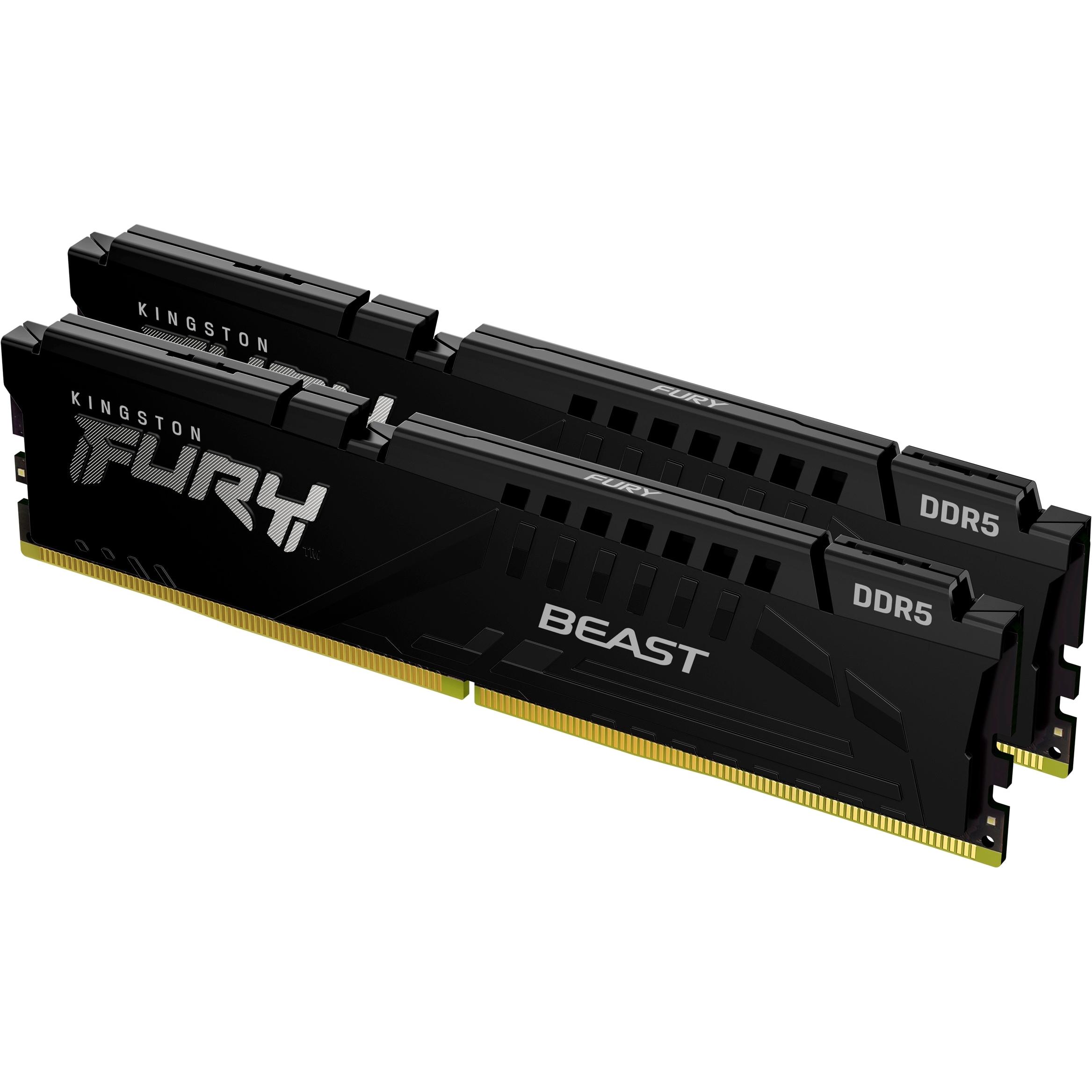 Kingston FURY Beast (2 x 32GB, 2600 MHz, DDR5-RAM, DIMM), RAM, Schwarz