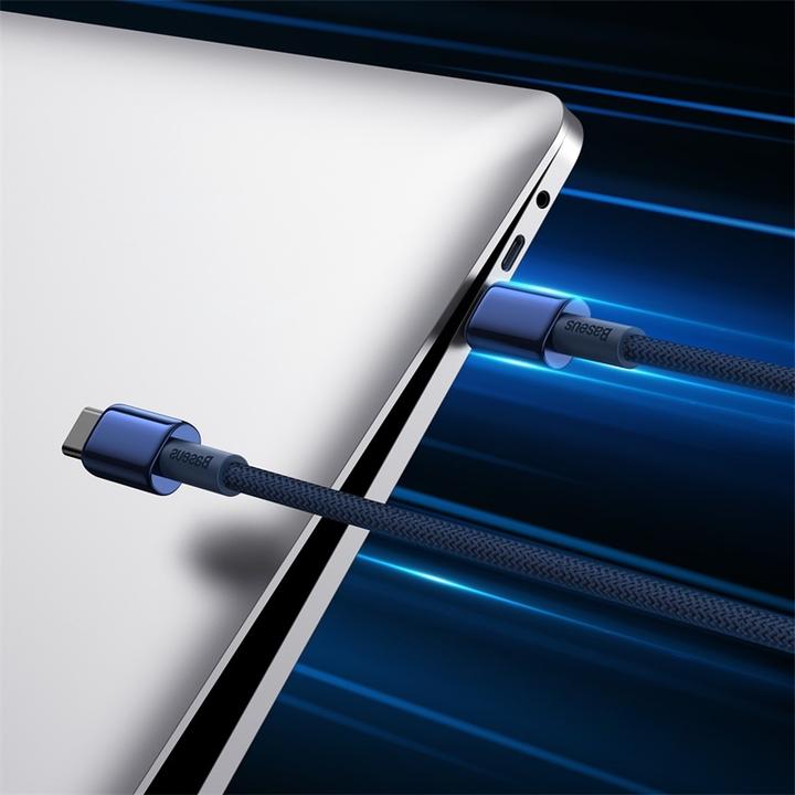 Actual product image Baseus Cable USB-C to USB-C Tungsten Gold, 100W, 2m (blue) (2 m, USB 2.0, 100 W)