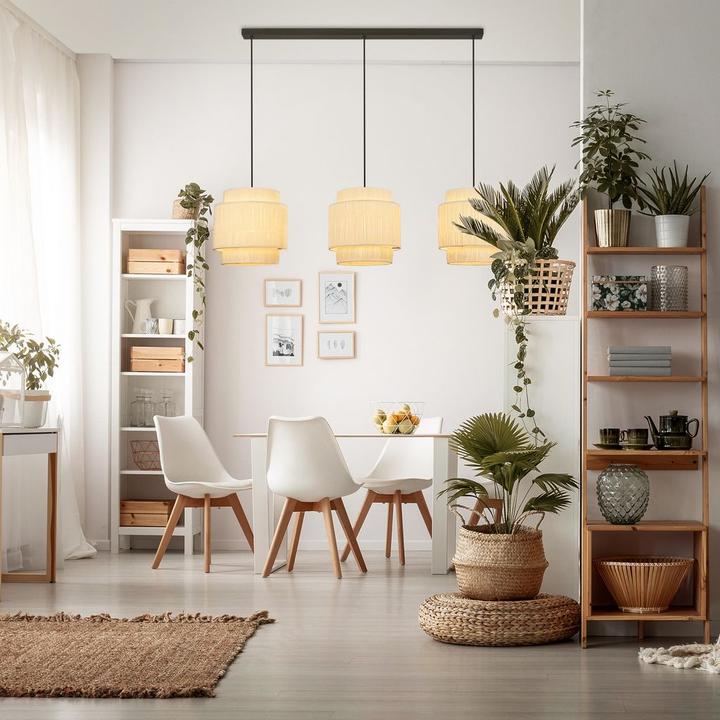 Image du produit Briloner Suspension, noir / naturel, excl.3x E27/max. 10W (E27)