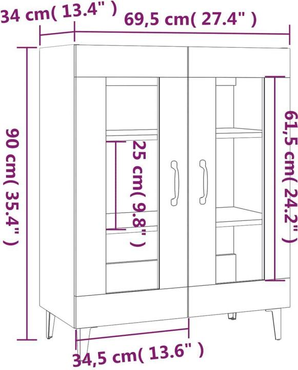 Actual product image vidaXL Sideboard (69.50 x 34 x 90 cm)
