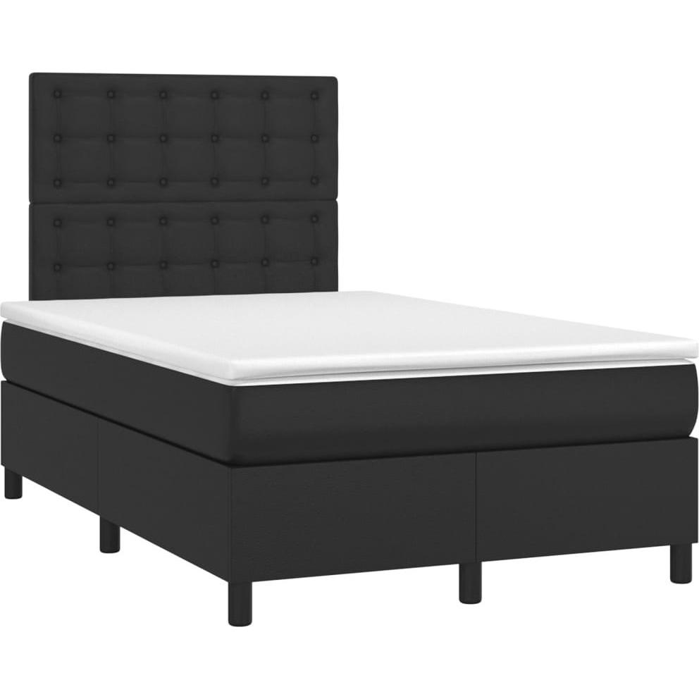 VidaXL, Bett, Bo x springbett mit Matratze 120 x 190 cm Kunstleder (120 x 190 cm)