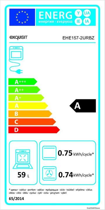Label énergétique Exquisit Exqu Ensemble de cuisinière EHE157-2URBZ-Set | Inoxlook