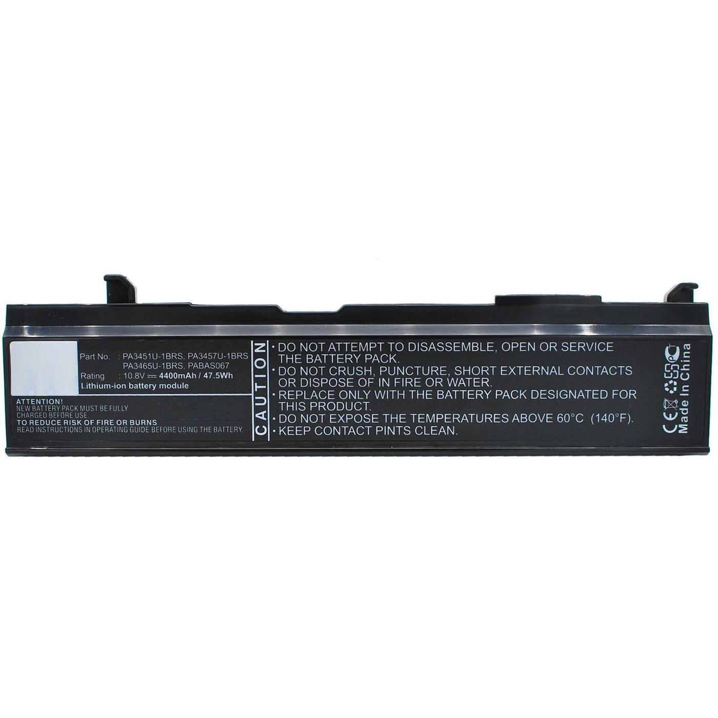 CoreParts Laptop Battery for Toshiba (1 Zellen, 4400 mAh), Notebook Akku, Schwarz