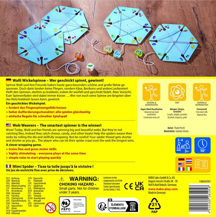 Nährwerte und Zutaten Haba Walli Wickelspinne (Deutsch, 2 - 4 Spieler)