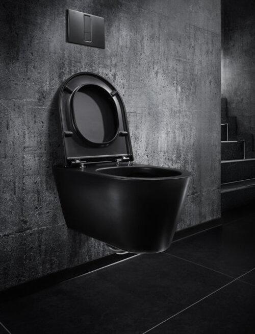 Image du produit Laufen WC suspendu KARTELL sans rebord, chasse d'eau basse position noir mat