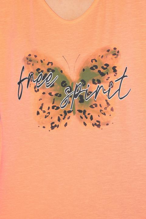 Produktbild Ulla Popken T-Shirt, Schmetterling, Oversized, V-Ausschnitt, Halbarm (58)