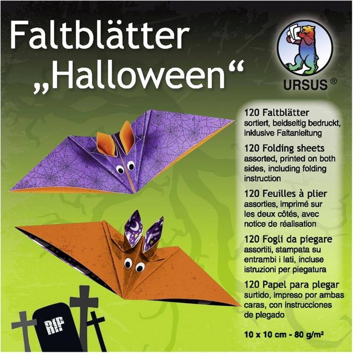 Ursus Bastelset Faltblätter Halloween, 10 x 10 cm, 120 Blatt