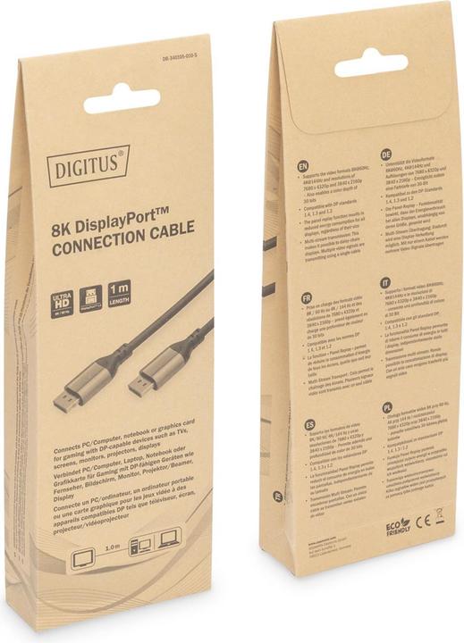 Actual product image Digitus 8K DisplayPort Connection Cable Version 1.4 (2 m)