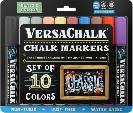 Immagine prodotto VersaChalk - Set di 10 pennarelli a gesso liquido classici con 5 mm (Bianco, 5 mm, 10 x)