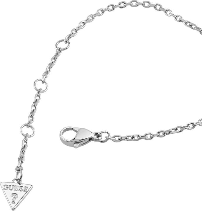 Actual product image Guess Moon Drops 16-18" Coin Pave Necklace (Glass, Stainless steel)