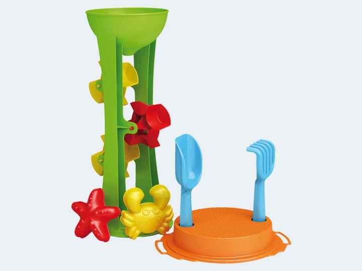 Adriatic Sand mill 35cm sieve 3 wheels moulds shovel rake