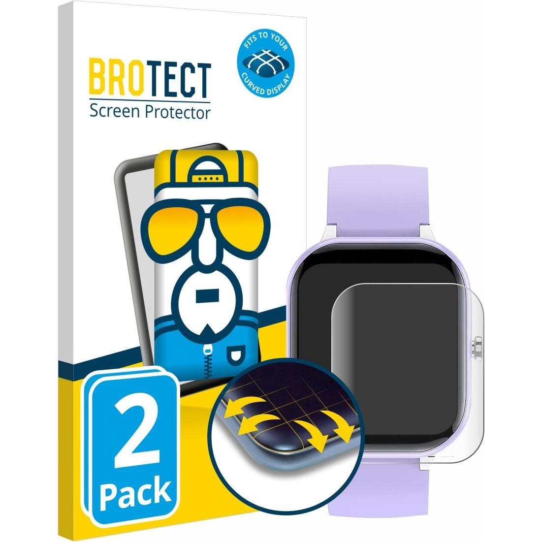 BROTECT Full-Cover Displayschutz, Smartwatch Schutzfolie, Transparent
