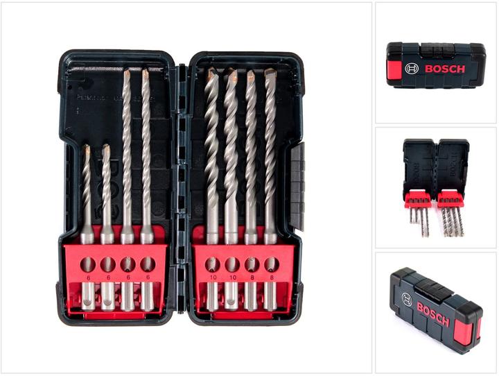 Produktbild Bosch Professional Zubehör Hammerbohrerset SDS plus-3, 8-tlg., Tough Box, 6–10 mm (6 mm, 10 mm, 8 mm)