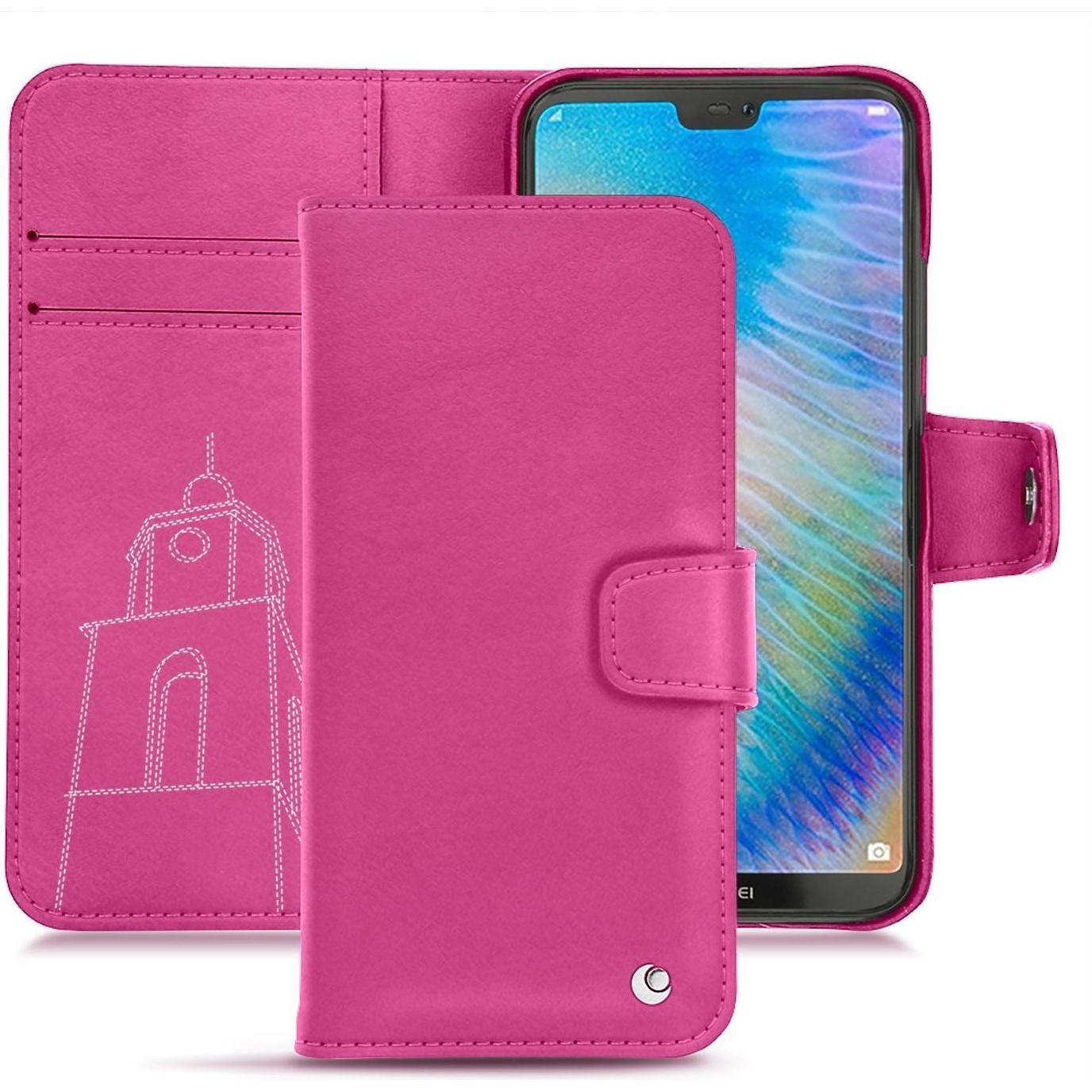 Noreve Lederschutzhülle Wallet (Huawei P20 Lite), Smartphone Hülle, Rosa
