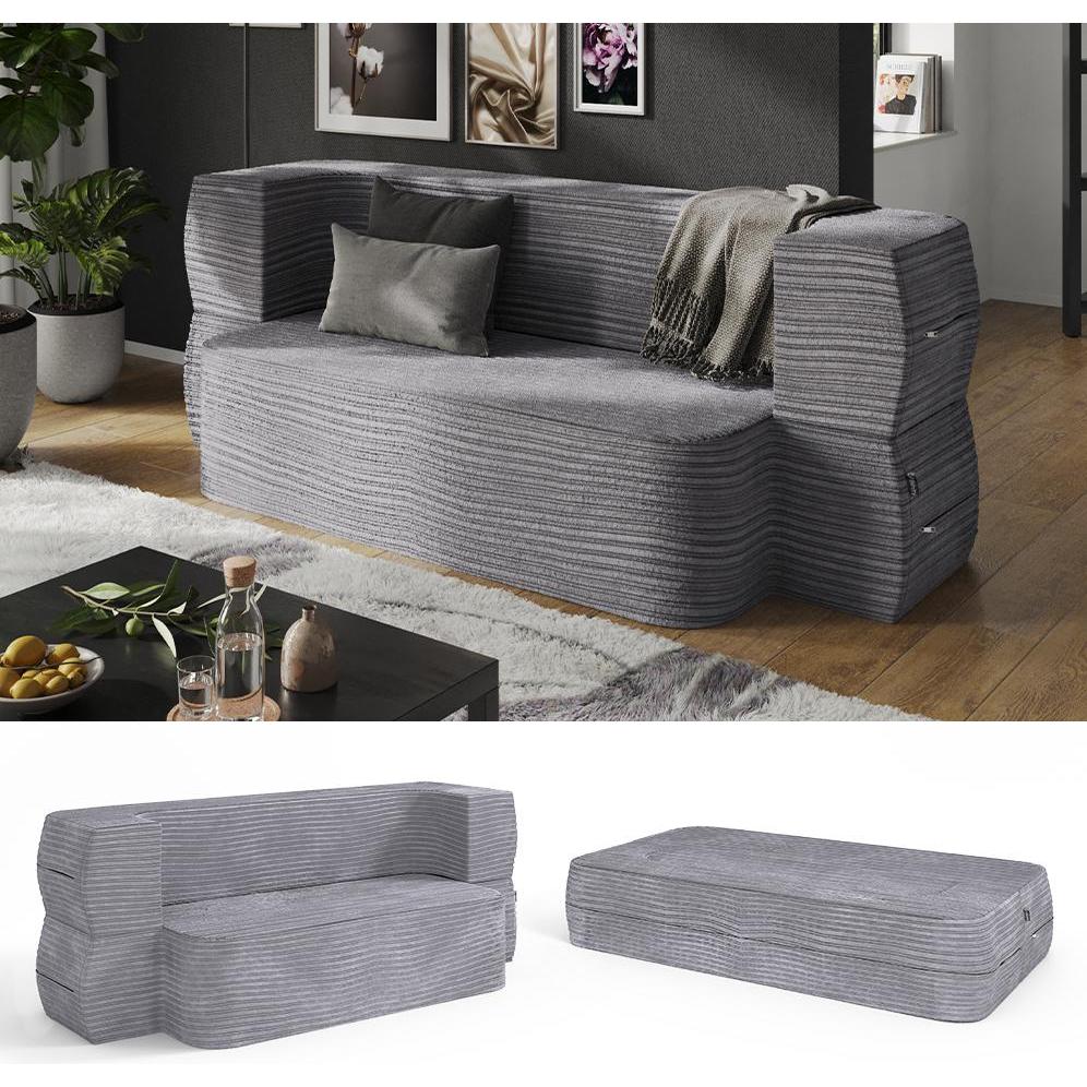 Thumbnail - VitaliSpa, Sofa, Sofa Lille, Grau, 190 cm mit Schlaffunktion