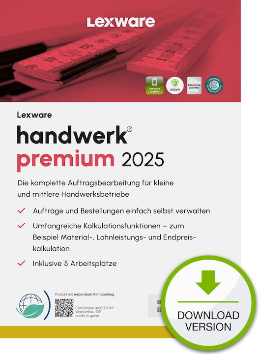Produktbild Lexware handwerk premium 2025 - Abo (1 User, unbegrenzt)