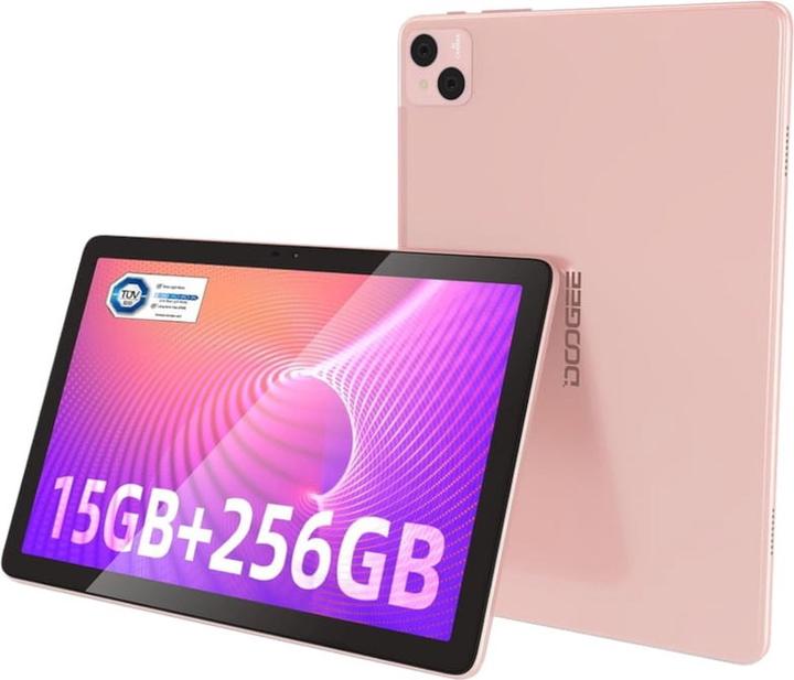 Productafbeelding Doogee 10,1 inch FHD+ tablet, 15 GB RAM, 256 GB ROM, Android 12, 4G LTE, WiFi, 13 MP + 8 MP (4G, 10.10", 256 GB, Roze)
