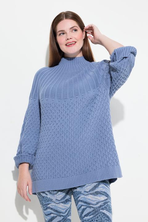 Produktbild Ulla Popken Pullover, Strickmuster, Stehkragen, Langarm (46, 48)