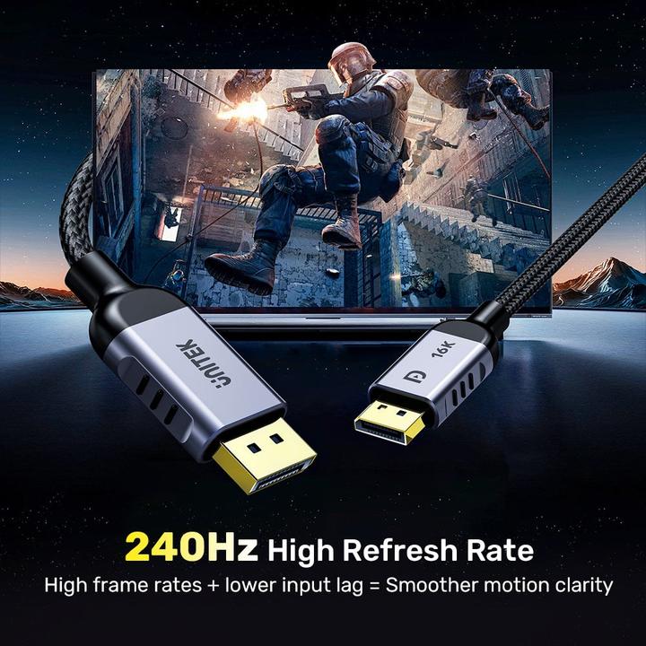 Produktbild Unitek KABEL DISPLAYPORT 2.1 8K@120HZ 1 5M (1.50 m, DisplayPort, 2.2)