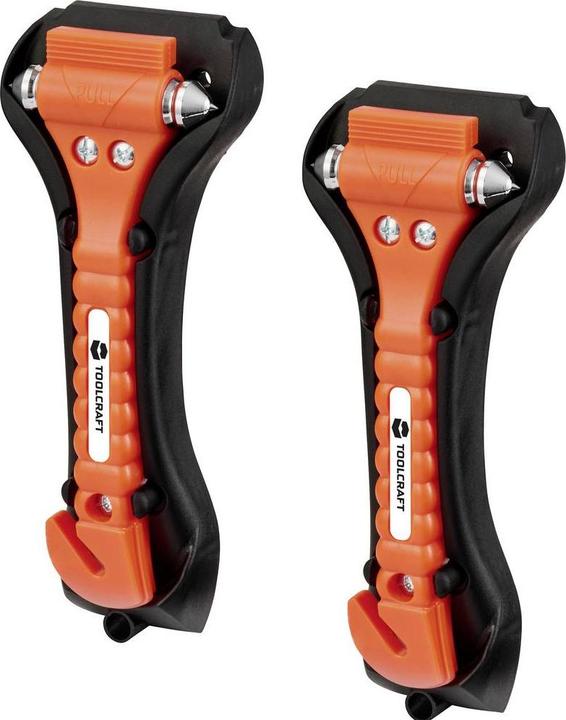Toolcraft TO-10362528 Nothammer Glasbrecher, Inkl. Halter, Gurtschneider Erwach