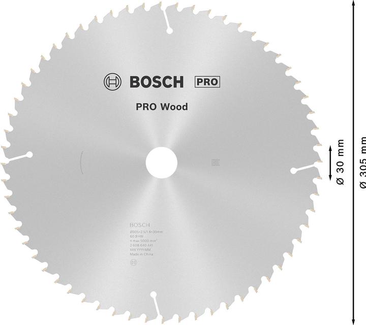 Immagine prodotto Bosch Professional Zubehör Lama per sega circolare PRO Wood, 305 x 2,5 x 30 mm