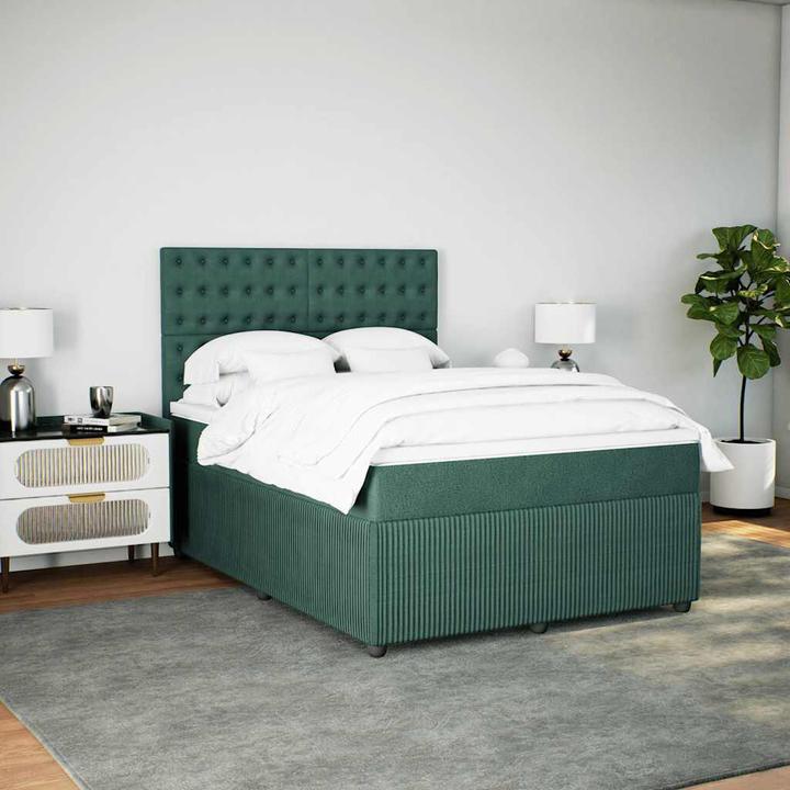 Actual product image vidaXL Bo x spring bed with mattress 160 x 200 cm velvet (160 x 200 cm)