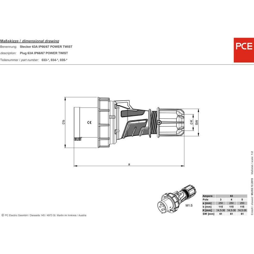 Thumbnail - PCE, Netzstecker + Netzkupplung, CEE Stecker