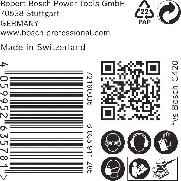 Image du produit Bosch Professional Zubehör Accessories 2608901628 Filet de ponçage pour ponceuse vibrante Grain 120 (L x l) 115mm x 107mm 50 (K120)
