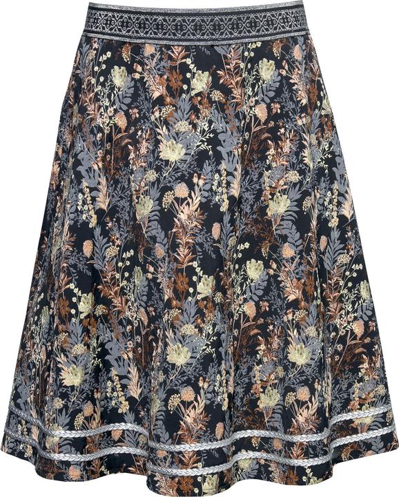 Produktbild Ulla Popken Jacquard-Midirock, A-Linie, Elastikbund, Glitzerkordel (62)