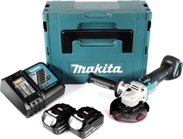 Actual product image Makita DGA504RTJ, 2 batteries (125 mm)