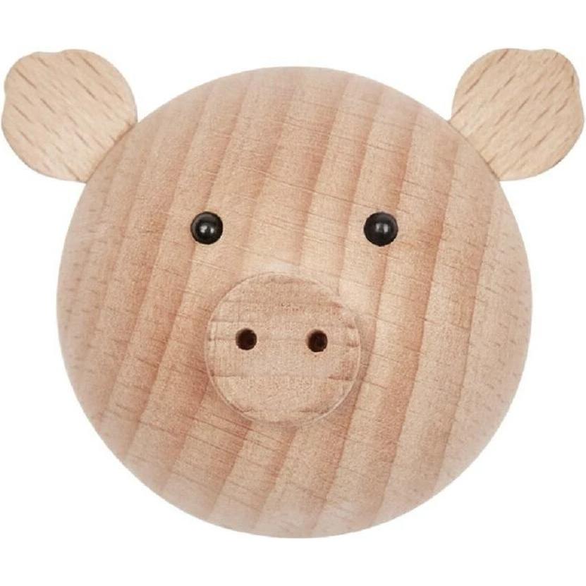 Oyoy, Garderobe + Kleiderhaken, Wandhaken Pig 4.5 cm, Nature