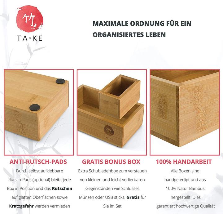 Image du produit Take Système de rangement à 6 tiroirs en bambou 100 naturel