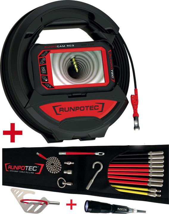 8-teiliger Zubehörbox, 1 x RC3 Kamera - 15m, RUNPOSTICKS